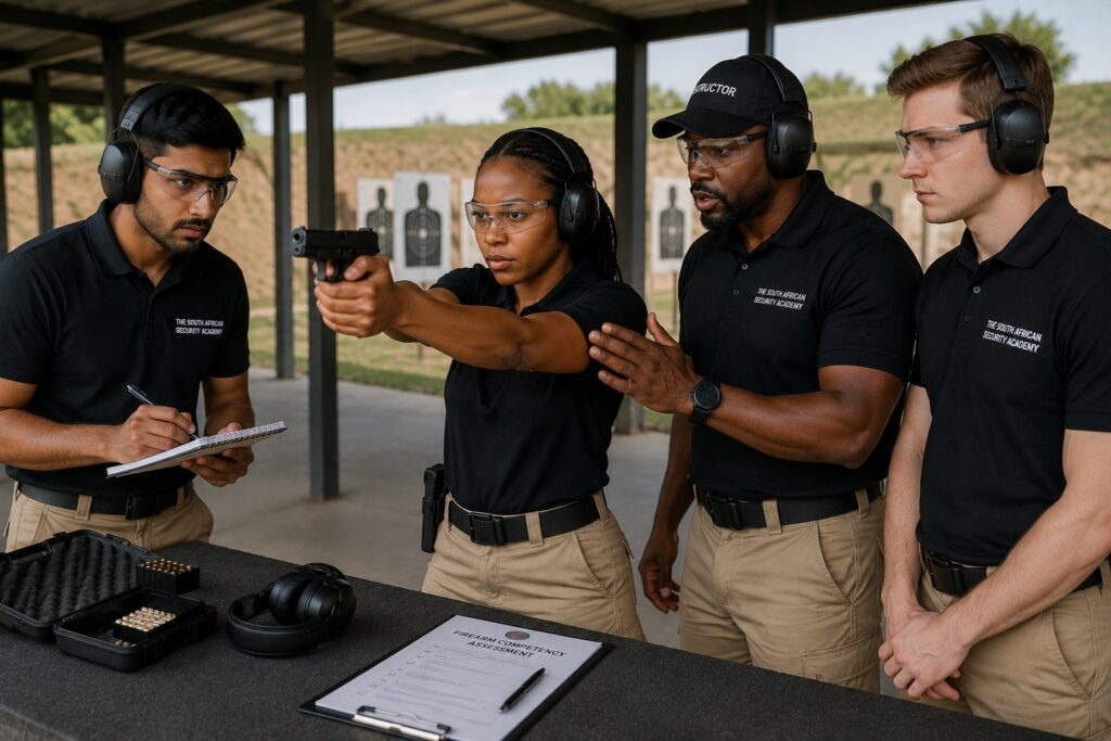 Firearm competency training assessment at an accredited shooting range in South Africa